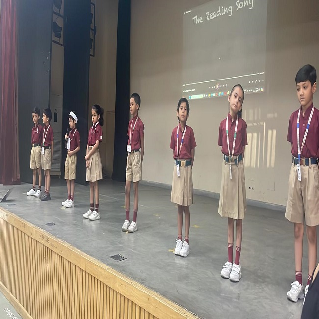 Class 3B holds a special assembly on the Importance of Reading