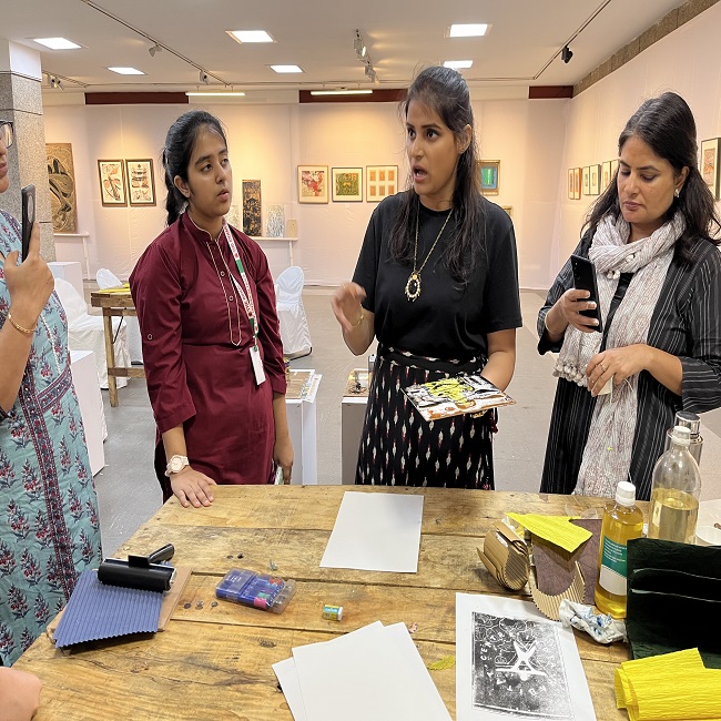 Classes 11 and 12 attend Wood Block Printing workshop