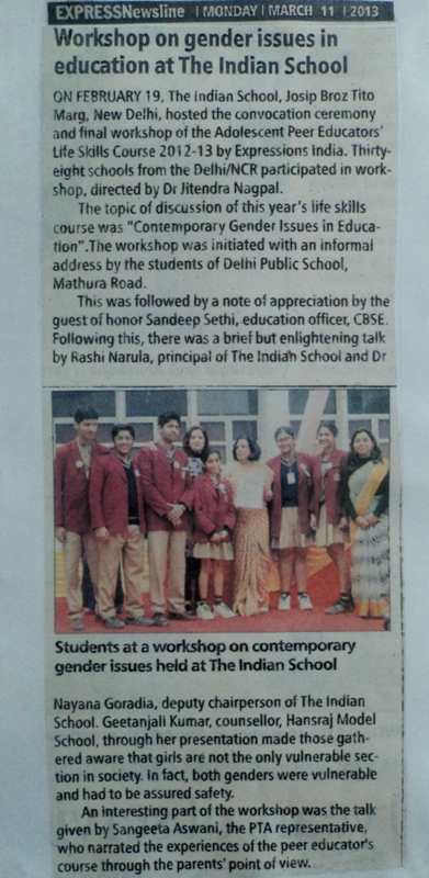 Express Newsline, Monday, 11 March, 2013.