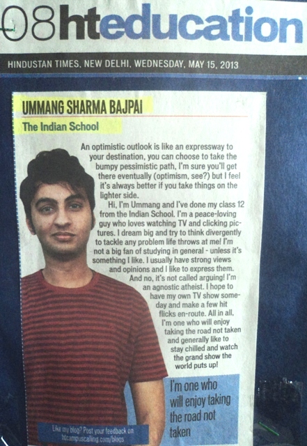 Hindustan Times, New Delhi, Wednesday, 15 May, 2013.