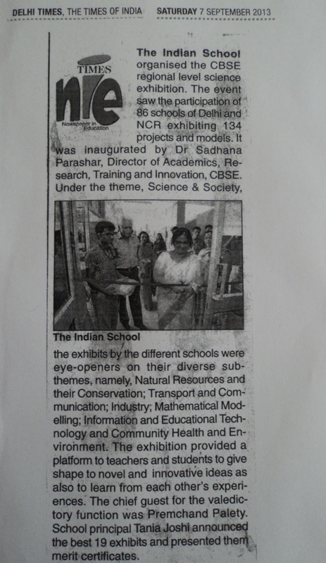 The Times of India, Saturday, 7 September, 2013.