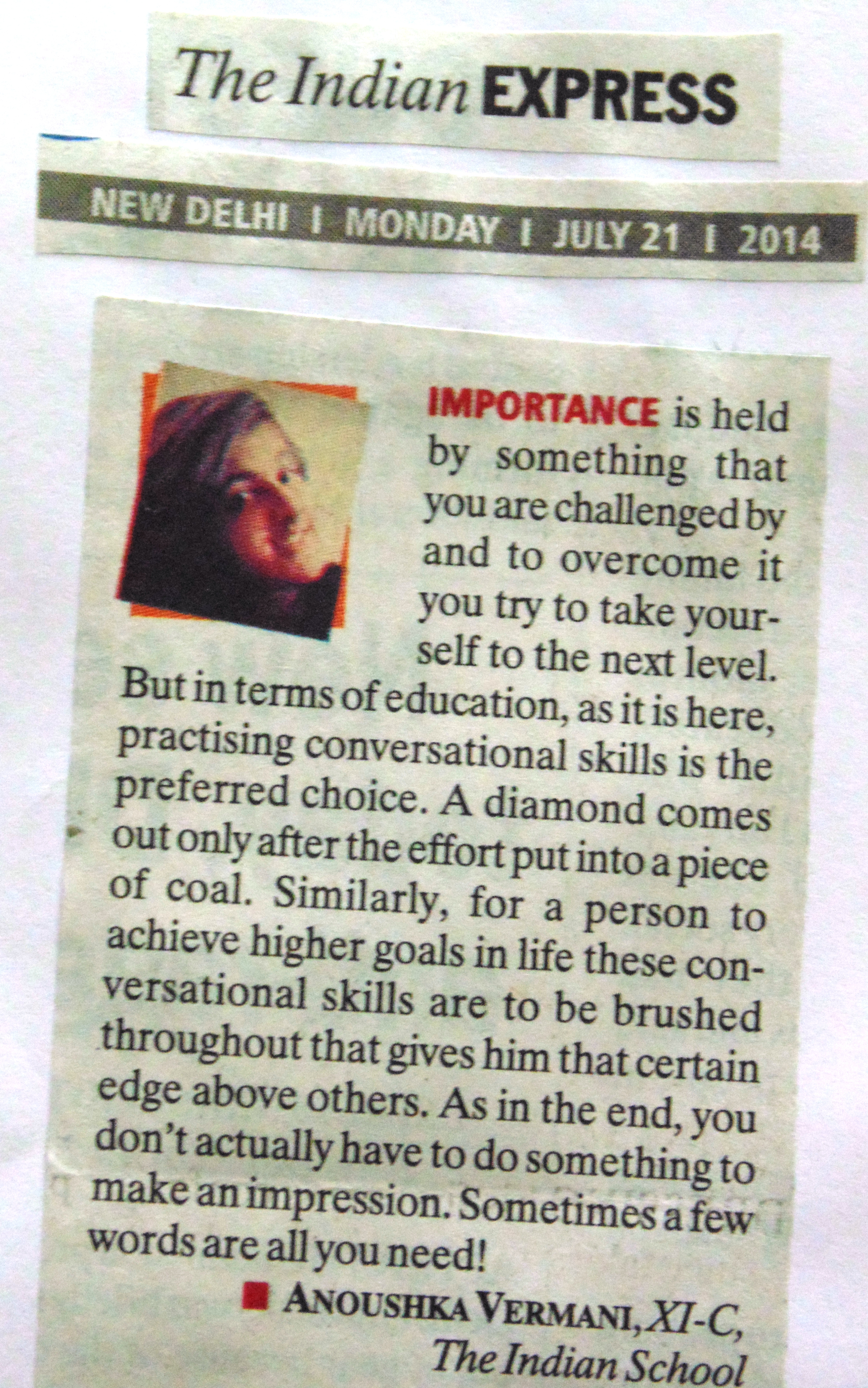 INDIAN EXPRESS, MONDAY, 21 JULY, 2014