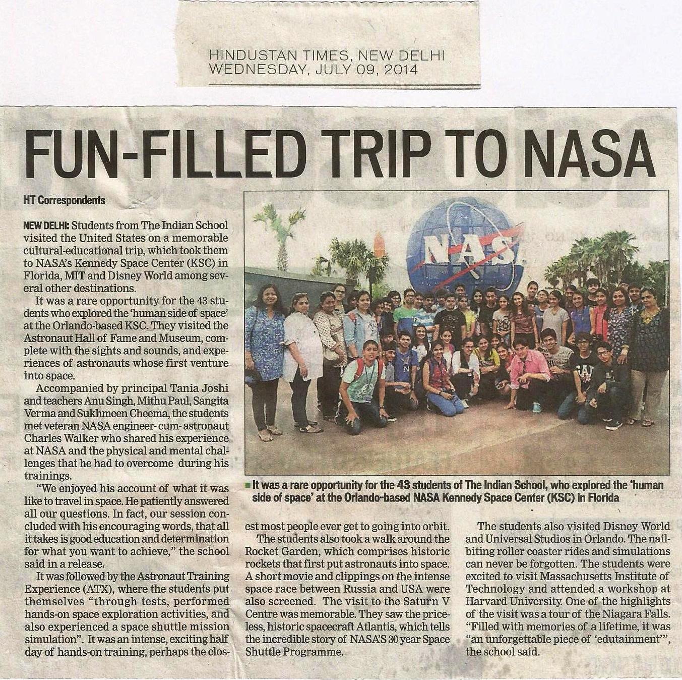 HINDUSTAN TIMES, WEDNESDAY, 9 JULY, 2014