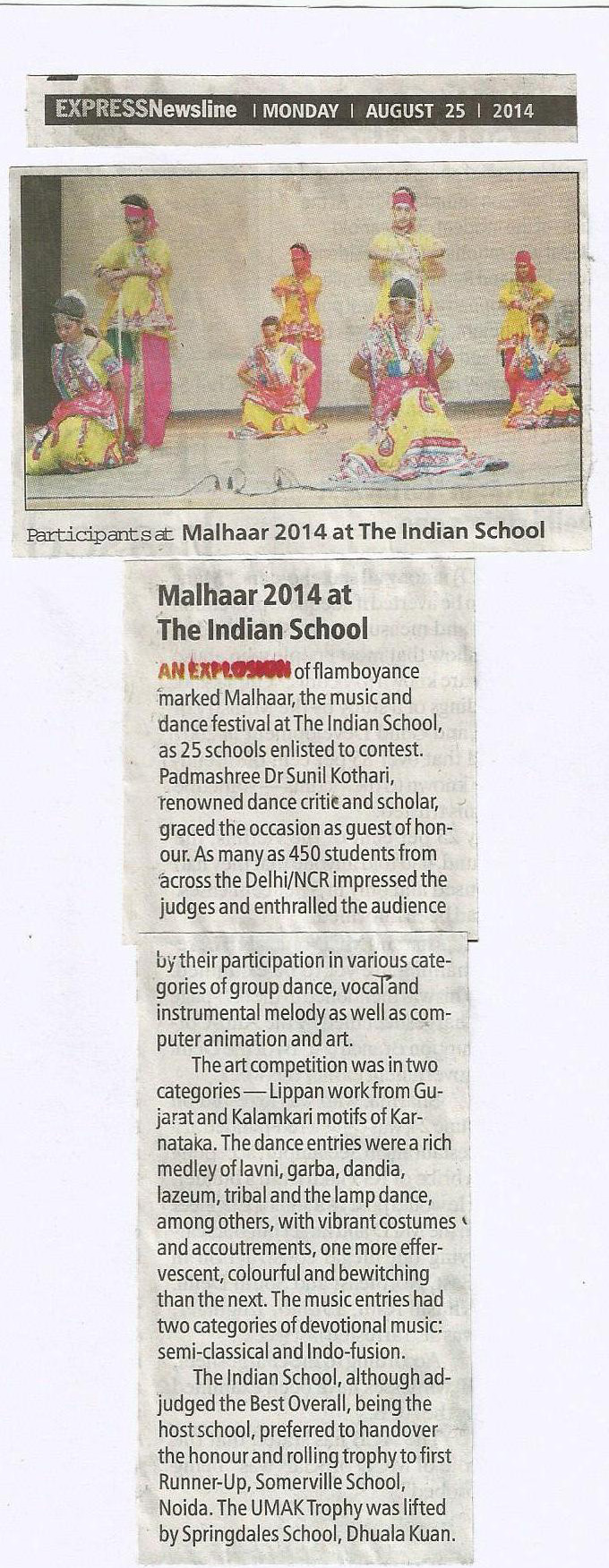 EXPRESS NEWSLINE, MONDAY, 25 AUGUST, 2014