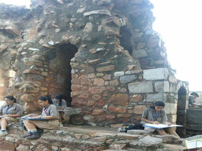 An arty aurora at the tomb of Firoz Shah Tughlaq