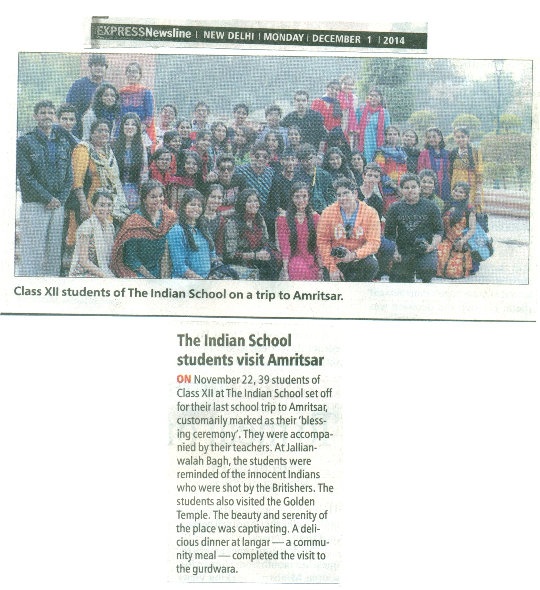 INDIAN EXPRESS, MONDAY, 01 DECEMBER,2014