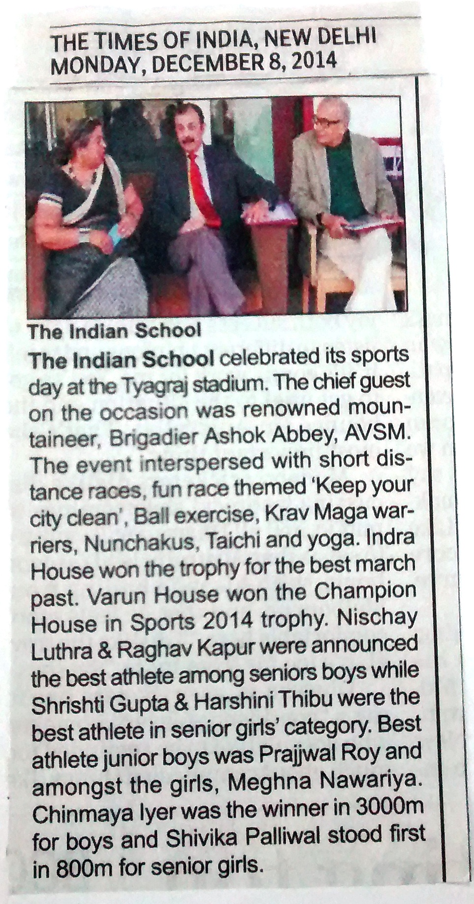 THE TIMES OF INDIA,MONDAY, 08 DECEMBER,2014