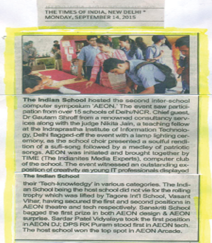 THE TIMES OF INDIA, MONDAY,14 SEPTEMBER 2015