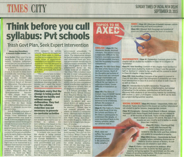 THE TIMES OF INDIA, SUNDAY,20 SEPTEMBER 2015