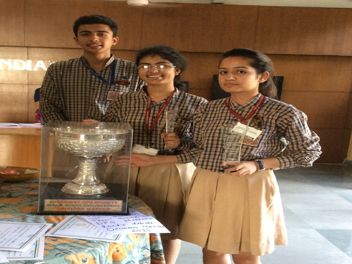 Honours lifted at DPS Senior Inter school English Debate.