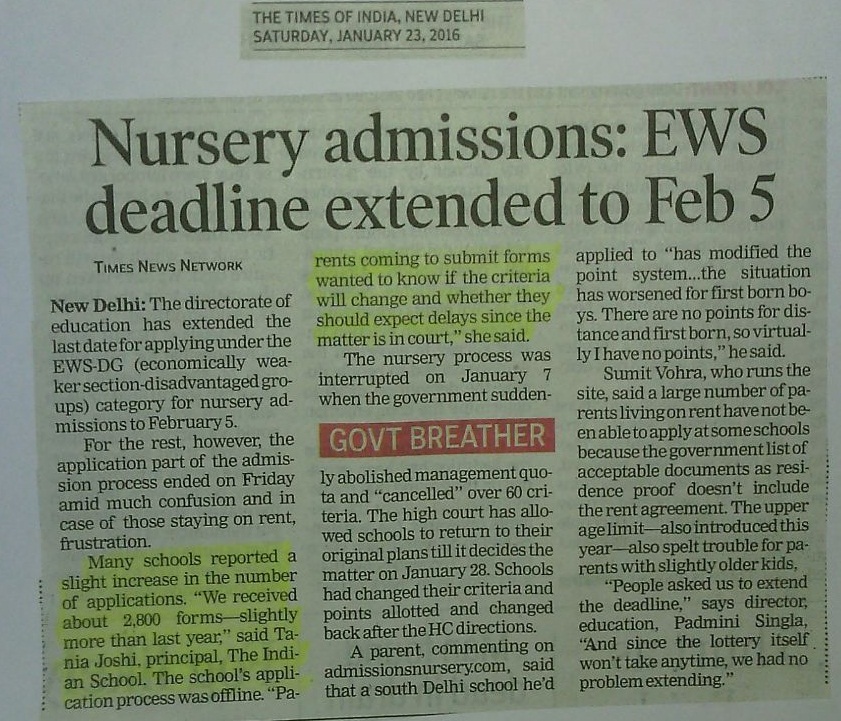 THE TIMES OF INDIA, SATURDAY, 23 JANUARY 2016