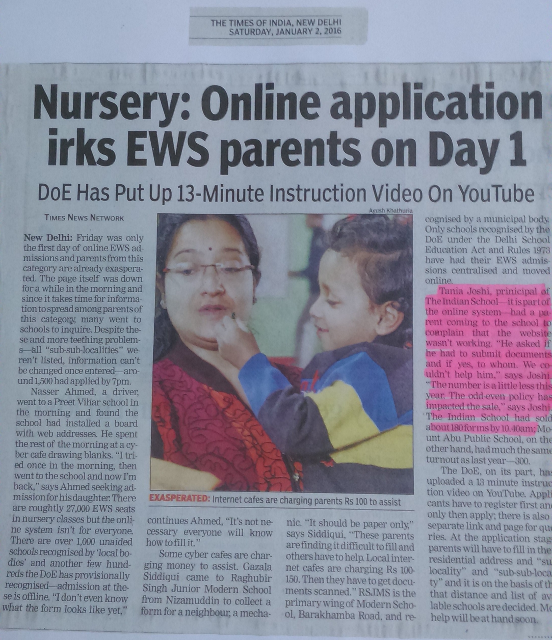 THE TIMES OF INDIA, SATURDAY, 2 JANUARY 2016