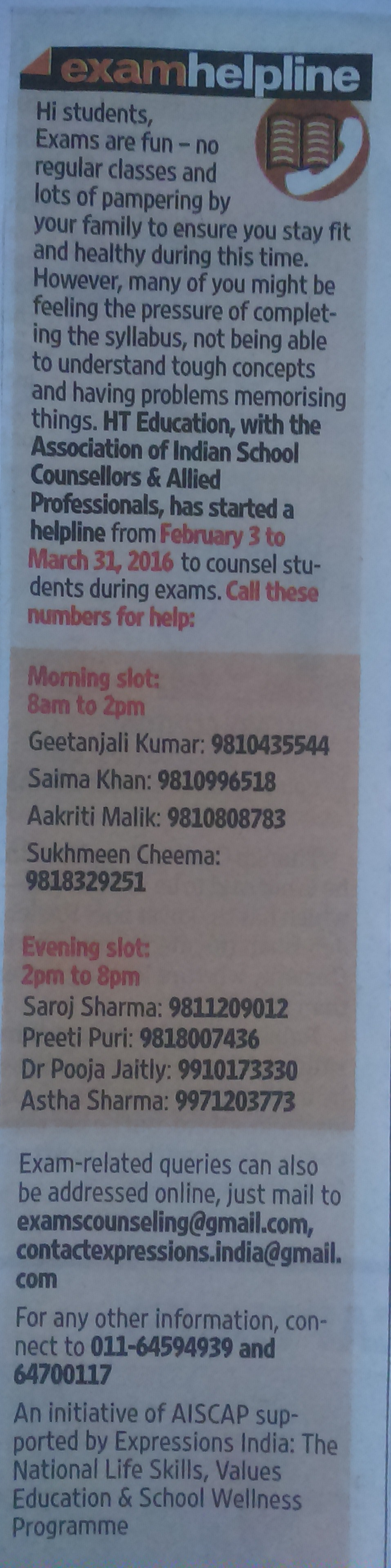 HINDUSTAN TIMES, WEDNESDAY, 10 FEBRUARY 2016
