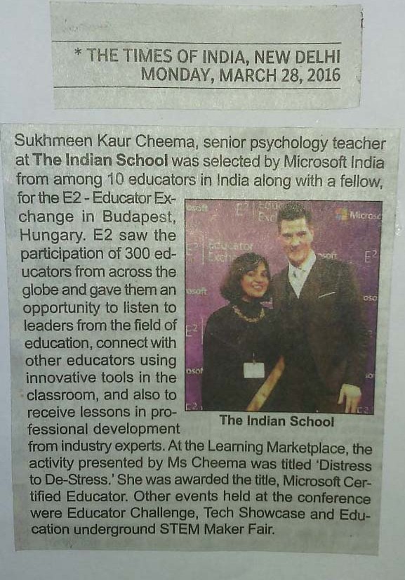 THE TIMES OF INDIA, MONDAY, 28TH MARCH 2016