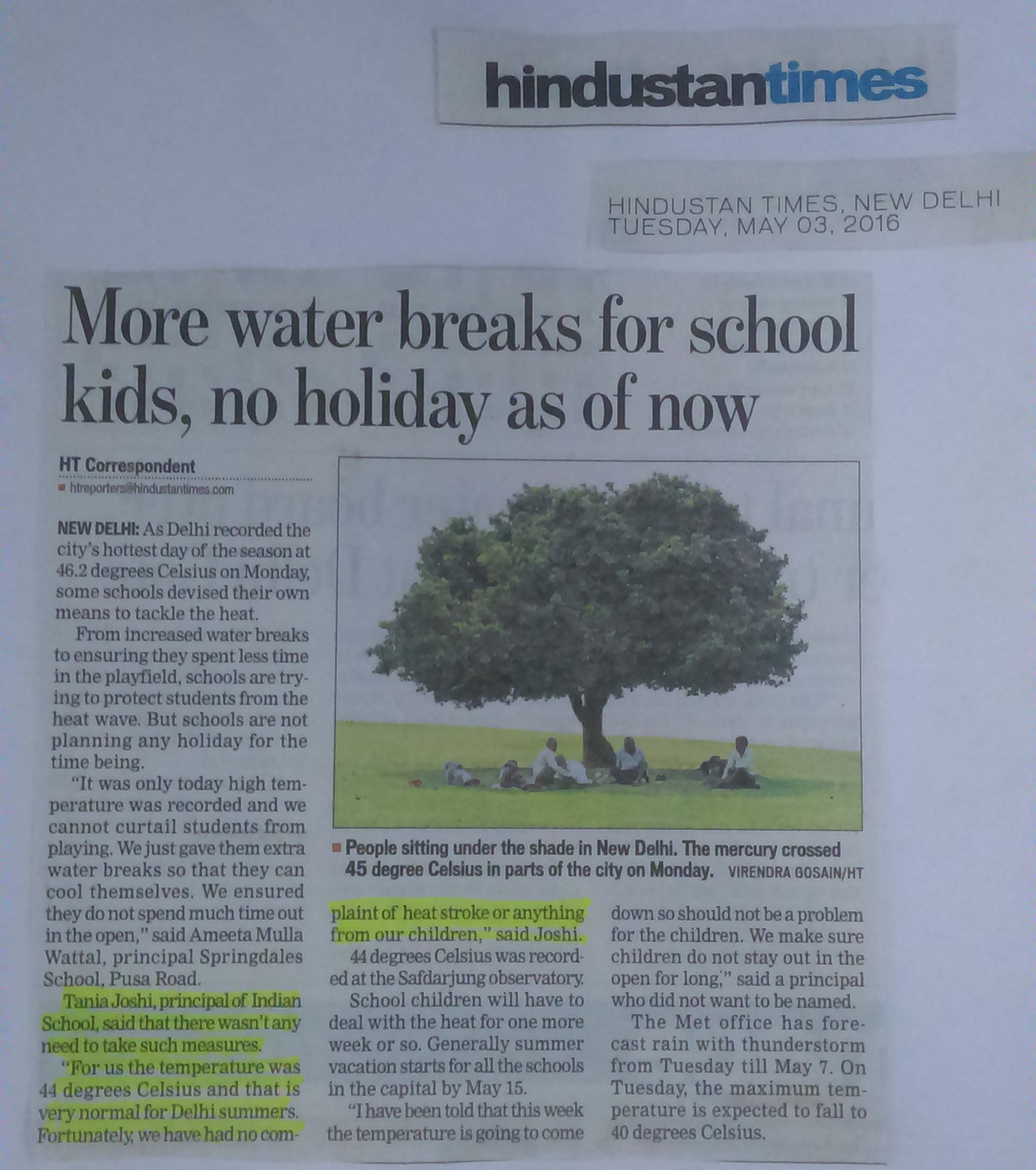 HINDUSTAN TIMES, TUESDAY, 03 MAY 2016