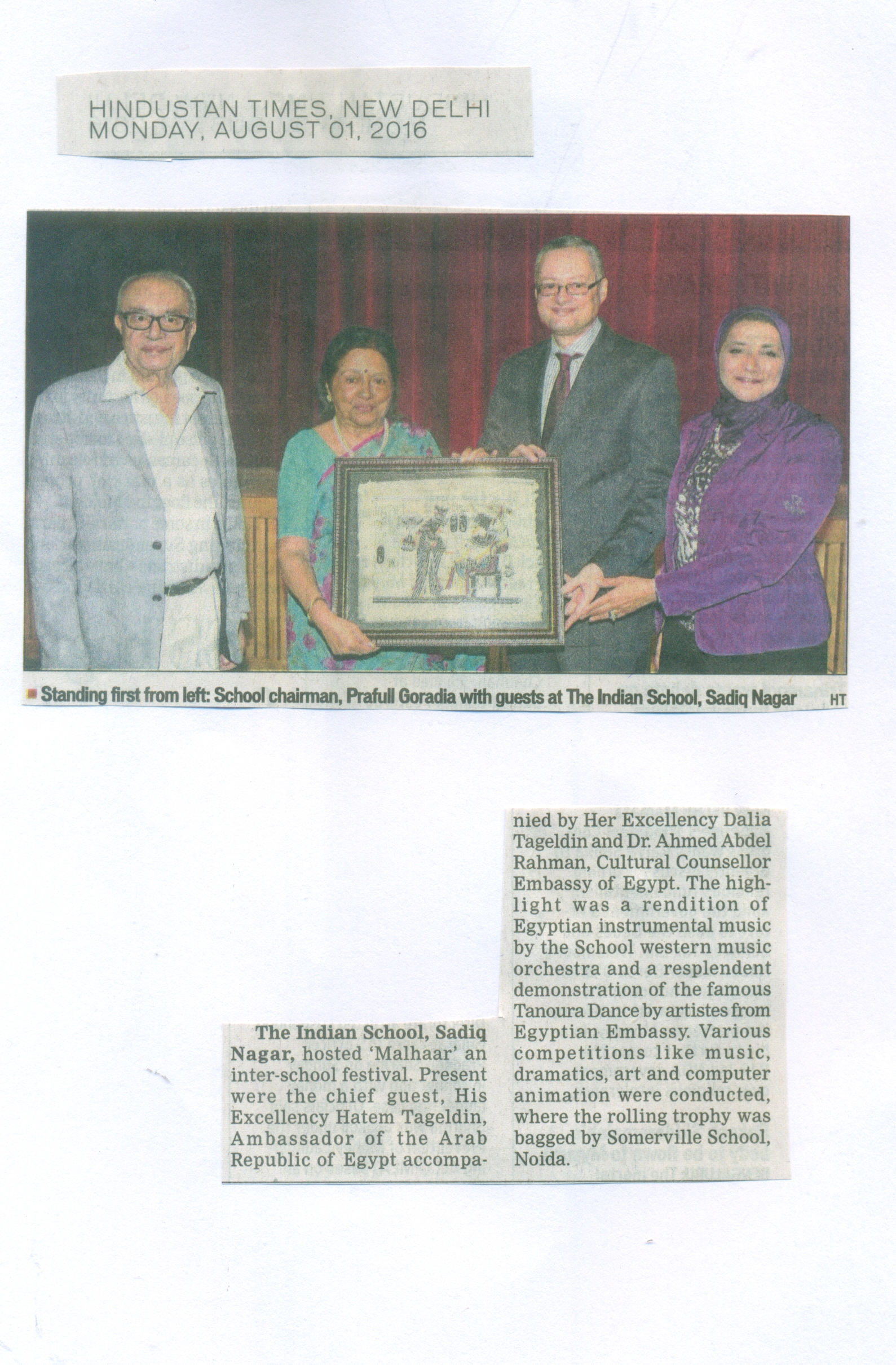 HINDUSTAN TIMES, MONDAY, 01 AUGUST 2016