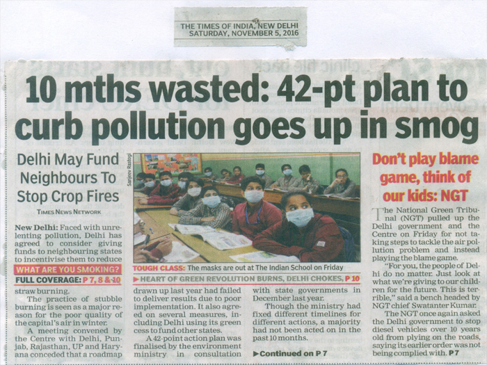 THE TIMES OF INDIA, SATURDAY, 05 NOV 2016
