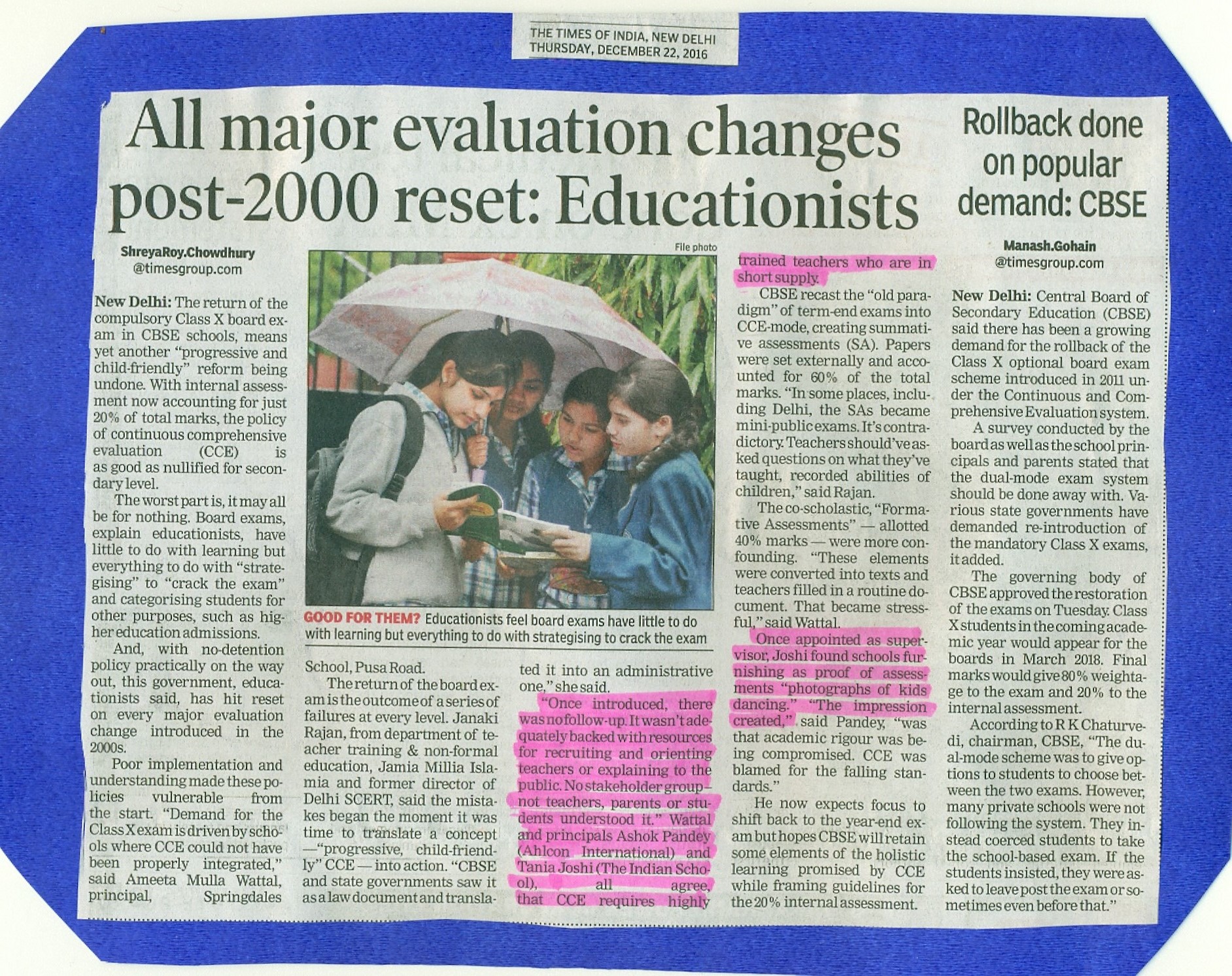 THE TIME OF INDIA, THURSDAY, 22 DECEMBER 2016