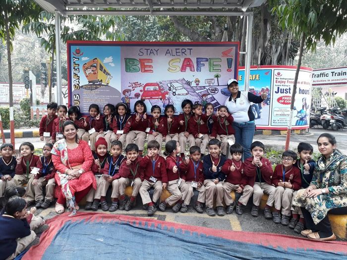 Pre school visits a Traffic Park