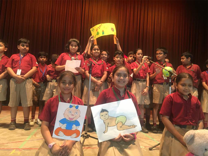 Special assembly on the Importance of English by class 5 D