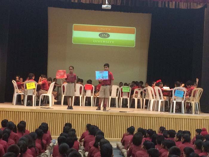 Special Assembly and Inter-house Math Quiz for Sadbhavna Diwas- class 5