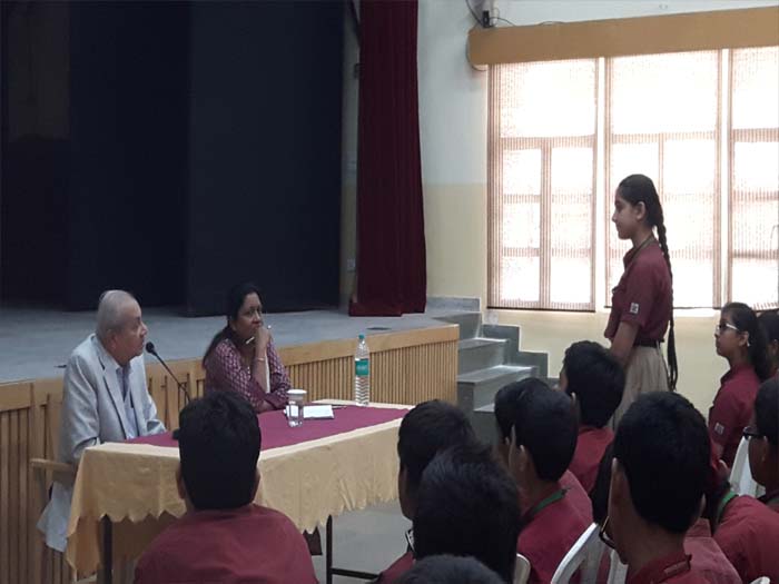 Interaction with School chairman, Mr. Prafull Goradia on the topicPURPOSE OF EDUCATION.