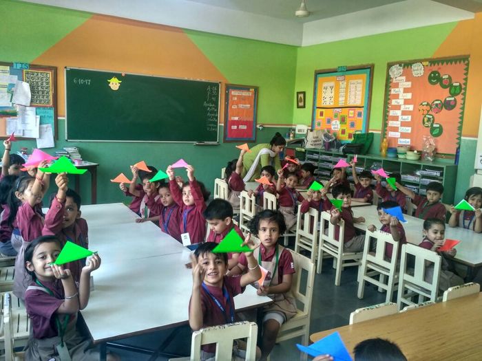 Origami activity in Pre Primary