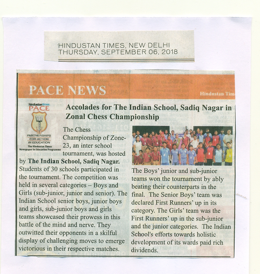 HINDUSTAN TIMES, THURSDAY, 06 SEPT 2018