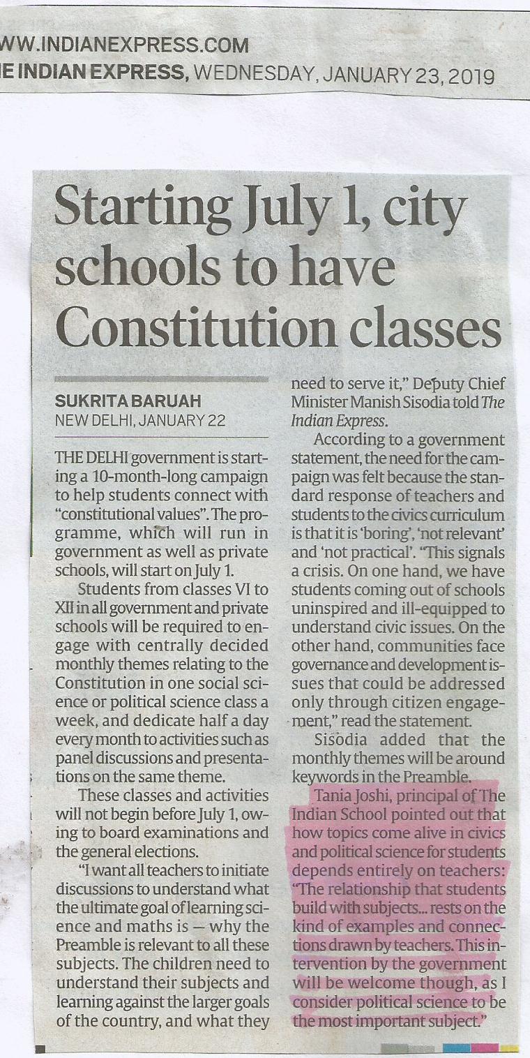 THE INDIAN EXPRESS, WEDNESDAY, 23 Jan 2019