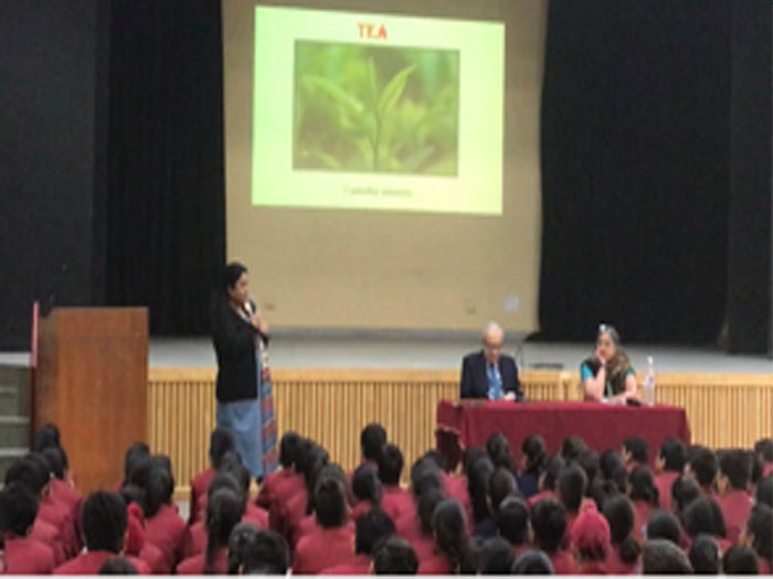 Interaction with School chairman on  Tea for classes 7 and 8