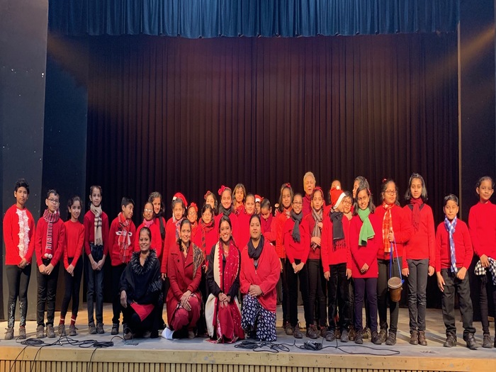 Christmas carols by the Primary School choir