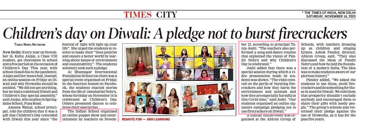 TIMES OF INDIA, SATURDAY, 14 NOVEMBER 2020