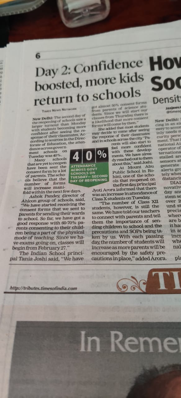 TIMES OF INDIA, WEDNESDAY, 20 JANUARY 2021