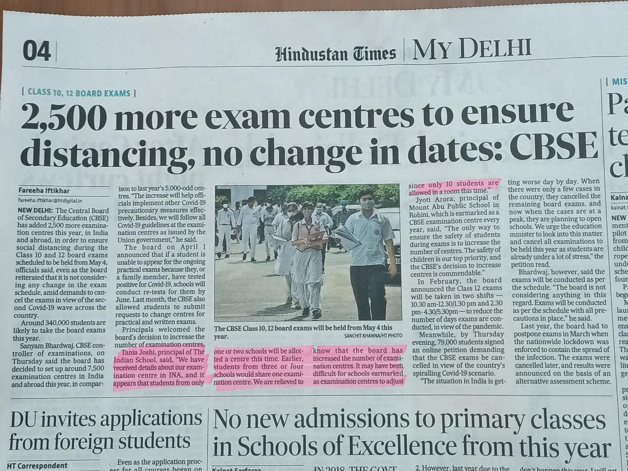 HINDUSTAN TIMES, FRIDAY, 09 APRIL 2021