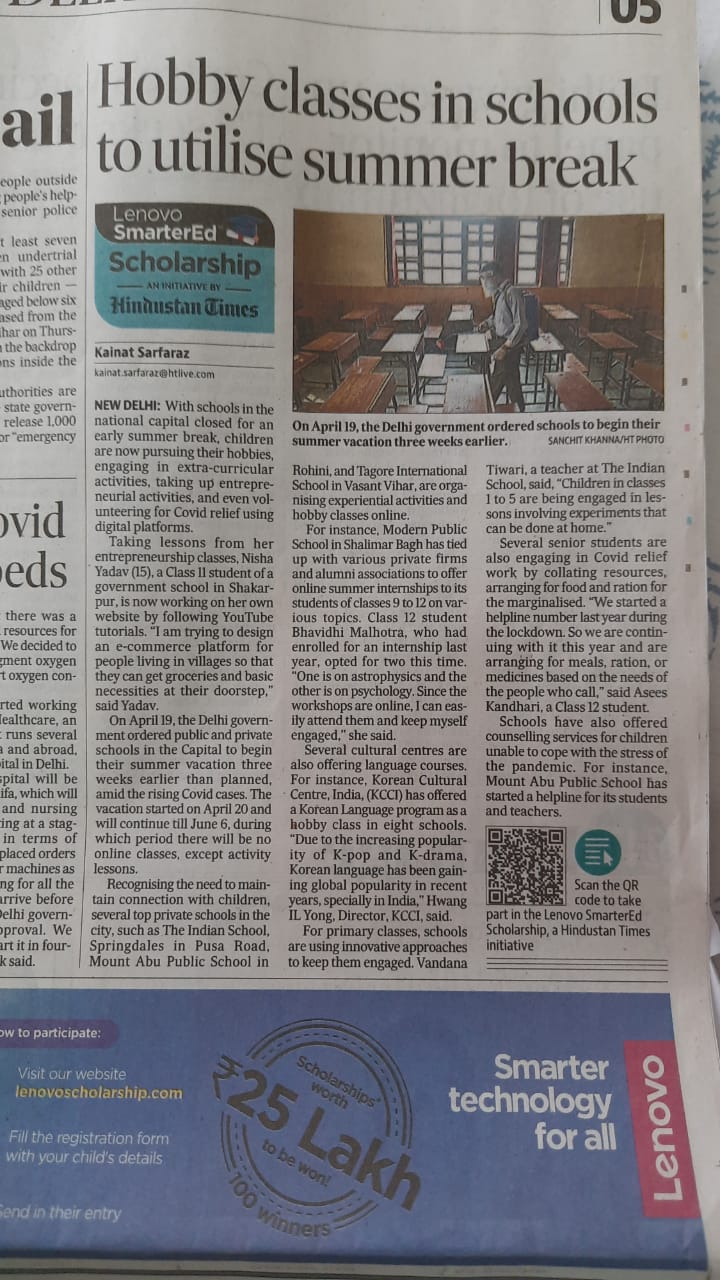 HINDUSTAN TIMES, SATURDAY, 15 MAY 2021