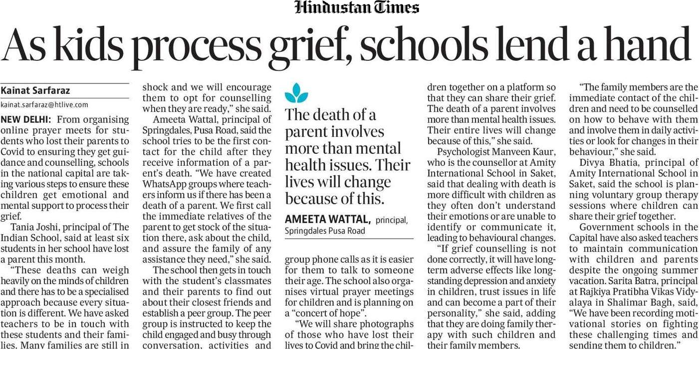 HINDUSTAN TIMES, FRIDAY, 14 MAY 2021