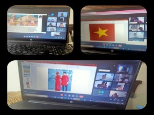 Class I C interacts with an educator in Vietnam