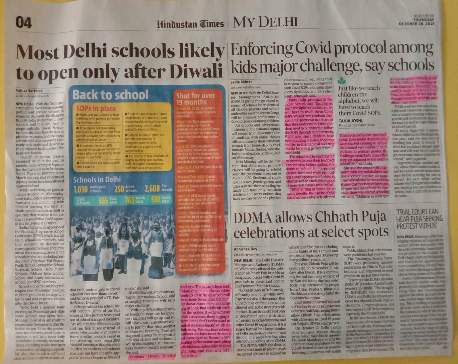 HINDUSTAN TIMES, THURSDAY, 28 OCTOBER 2021