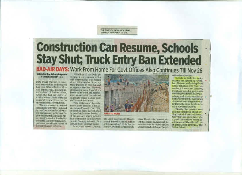 TIMES OF INDIA, MONDAY, 22 NOVEMBER 2021