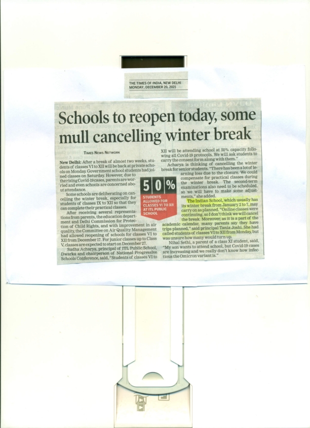 TIMES OF INDIA, MONDAY, 20 DECEMBER 2021