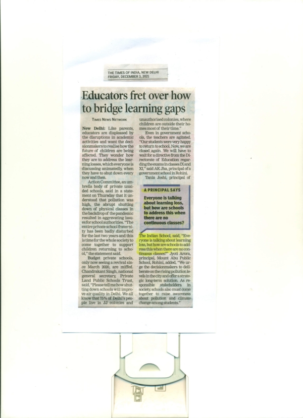 TIMES OF INDIA, FRIDAY, 03 DECEMBER 2021