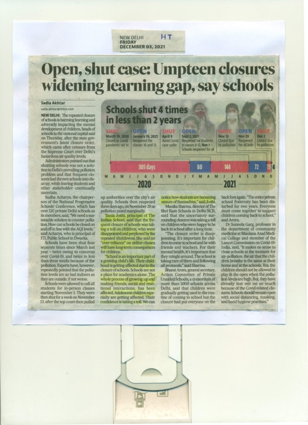 HINDUSTAN TIMES, FRIDAY, 03 DECEMBER 2021