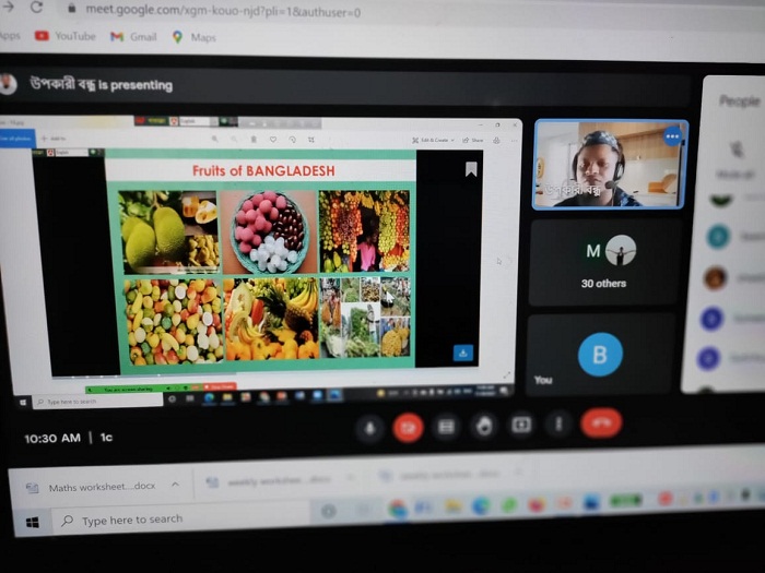 Skype session with peers in Bangladesh for class 1C