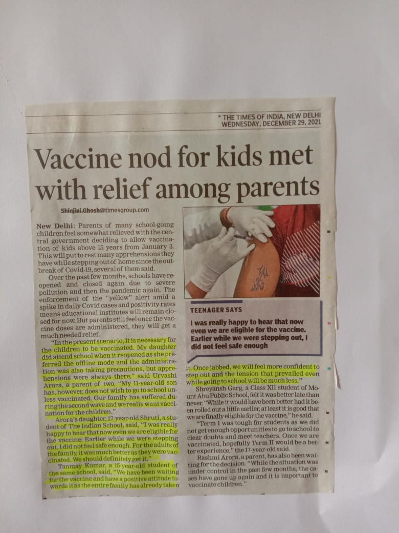 TIMES OF INDIA, WEDNESDAY, 29 DECEMBER 2021