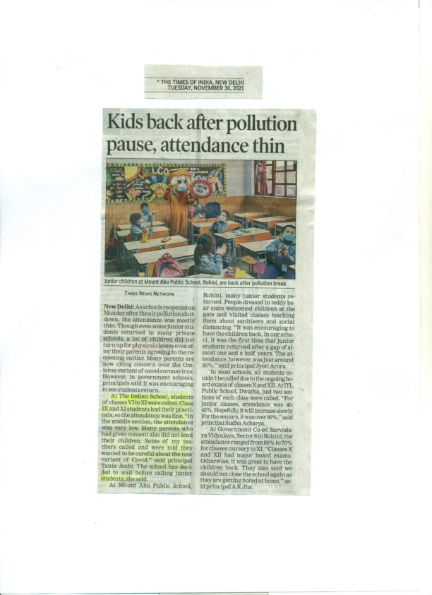 TIMES OF INDIA, TUESDAY, 30 NOVEMBER 2021