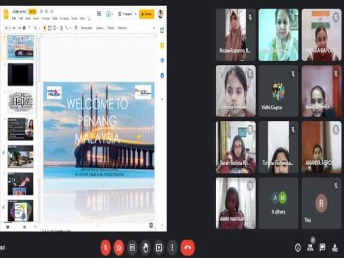 Skype interaction with peers in Malaysia for class 3