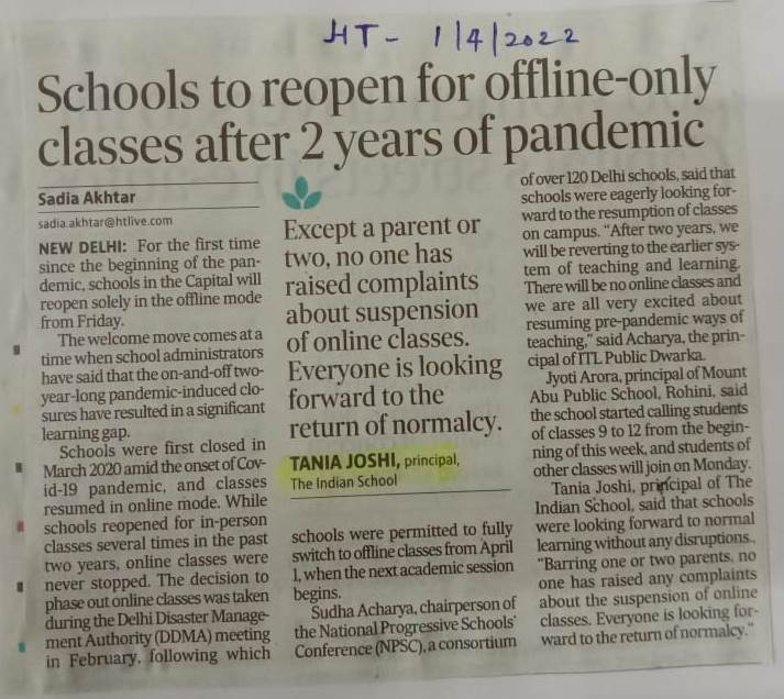 HINDUSTAN TIMES,FRIDAY,01 APRIL 2022