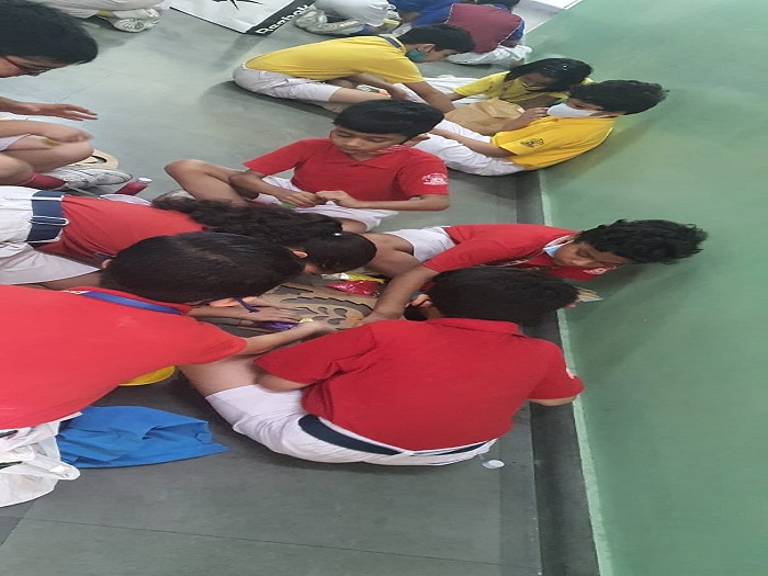 Inter house Pookalam competition in class 3